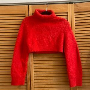 Other Stories cropped red mohair sweater